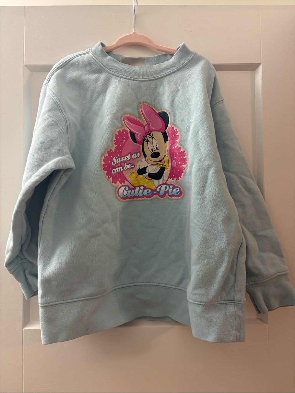 Disney Light Blue Minnie Mouse 'Cutie Pie' Sweatshirt